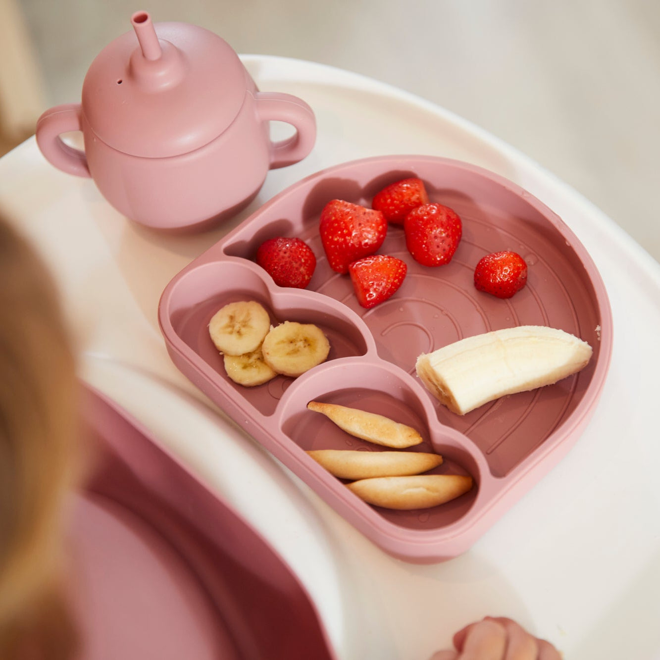 Set vajilla de silicona 5 piezas Rosa - Brunik