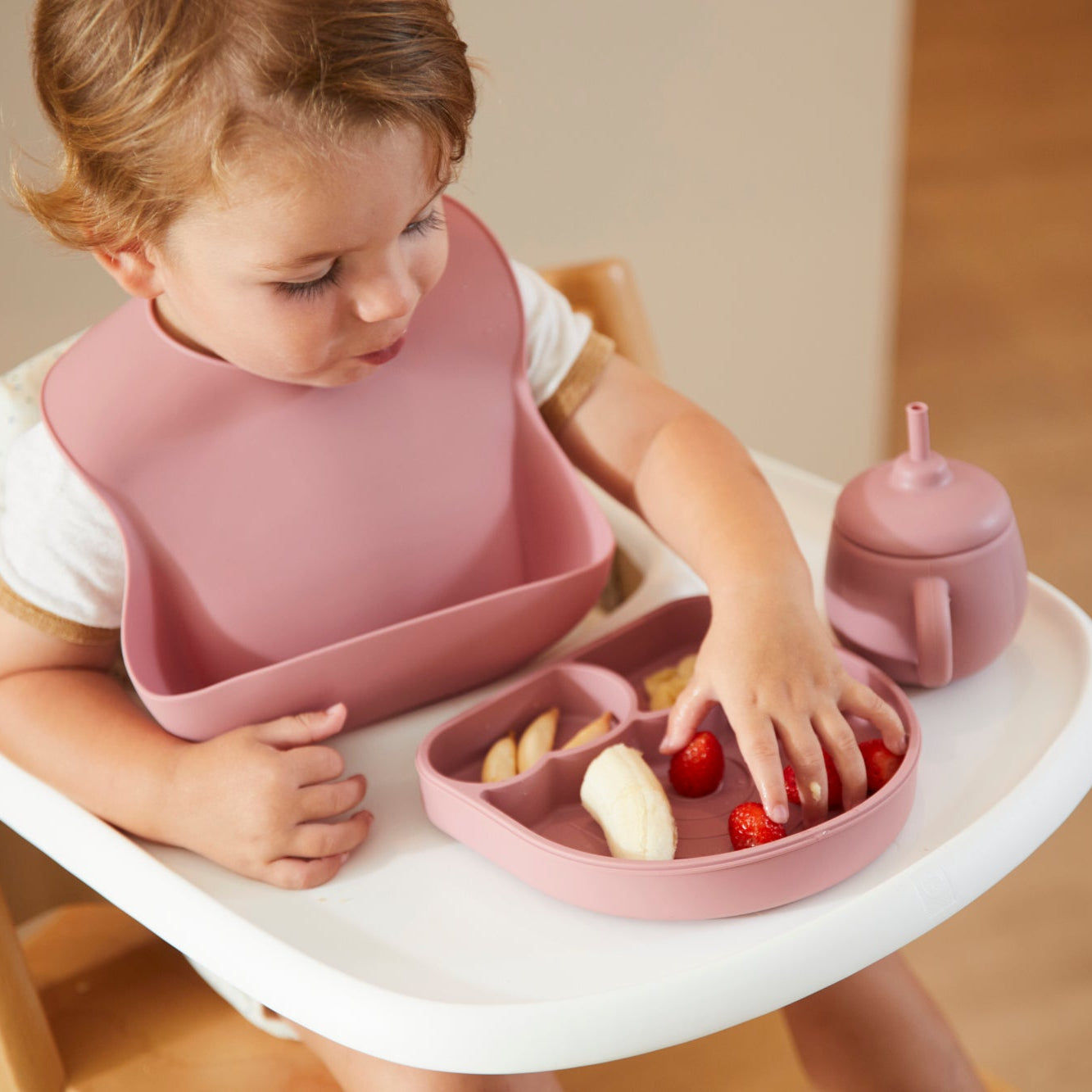 Set vajilla de silicona 5 piezas Rosa - Brunik